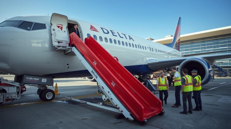 Delta Flight Attendant Slide Deploymen