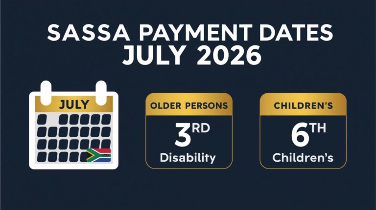 SASSA JULY 2026 GRANT PAYMENT DATES